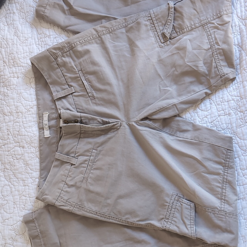 LOFT cotton khaki cargo pants